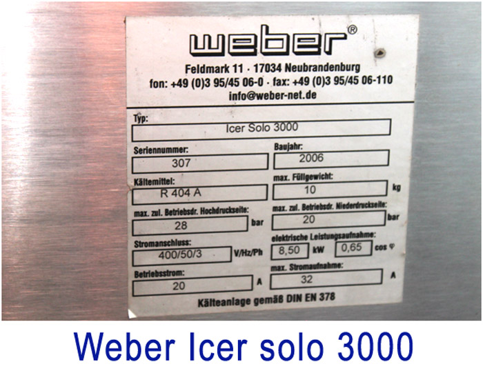 Weber Icer solo 3000 Kg in 24h