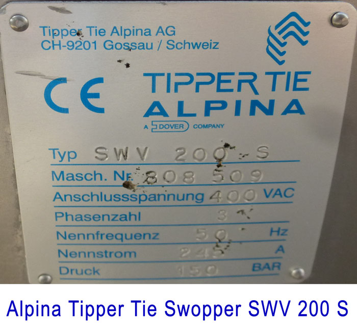 Alpina Swopper SWV 200 S, Vacuum Bowlcutter DC 95Kw