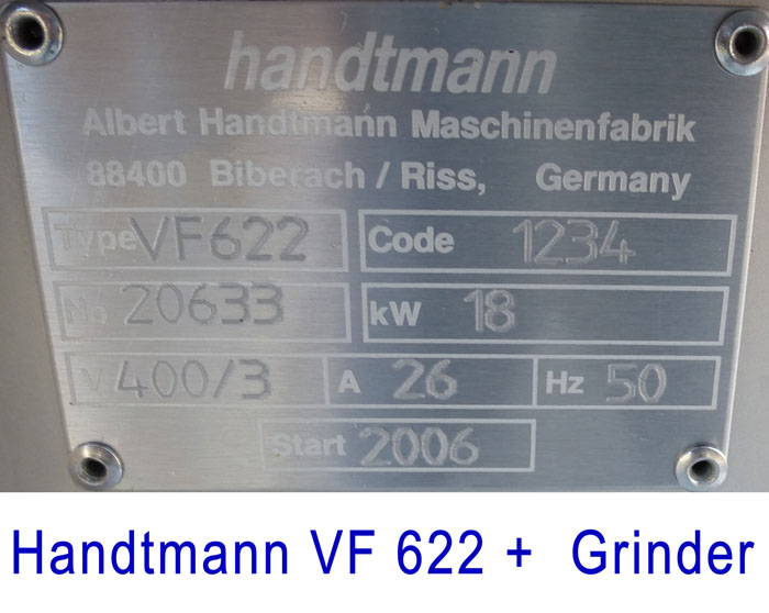 Handtmann VF 622 with Grinder, optional with GDM 99-2 