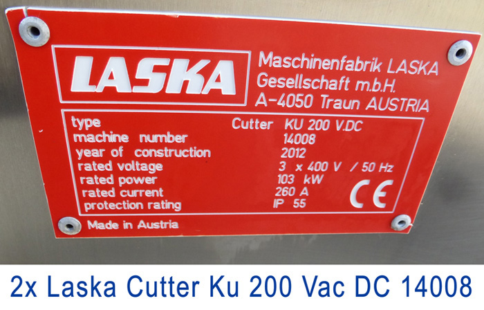2x Cutter LASKA KU 200 Vacuum DC