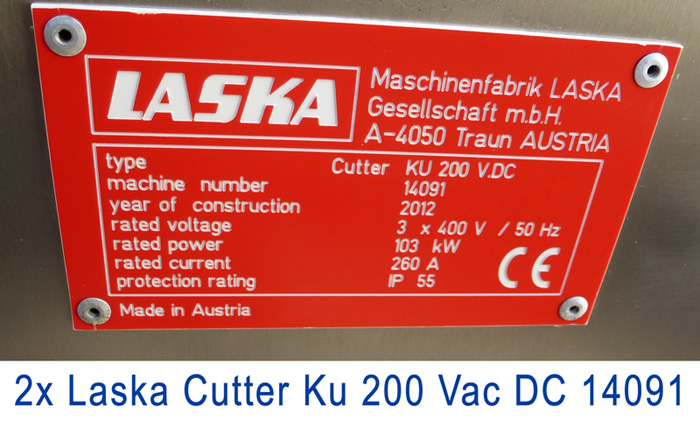 2x Cutter LASKA KU 200 Vacuum DC