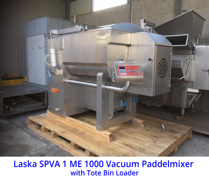 Laska SPVA 1 ME 1000 Vacuum Paddelmixer with Tote Bin Loader