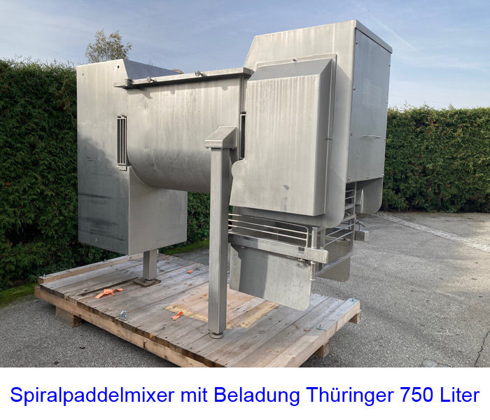 Spiralpaddelmixer mit Beladung Thüringer 750 Liter