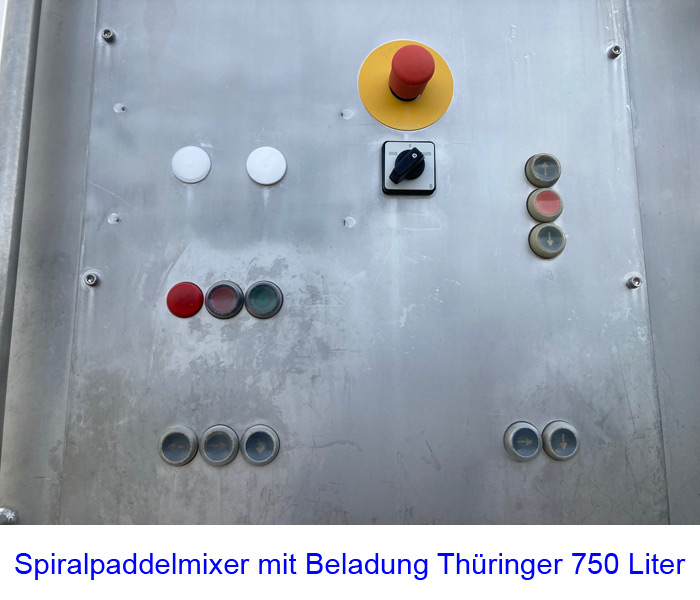 Spiralpaddelmixer mit Beladung Thüringer 750 Liter