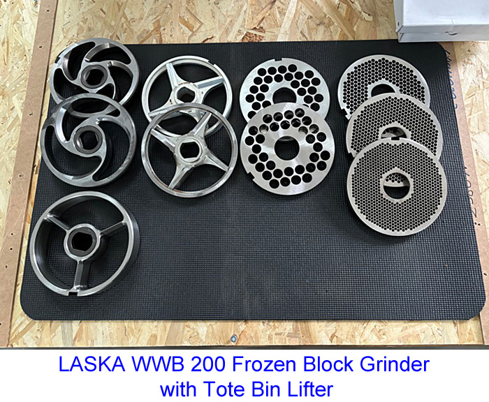 LASKA WWB 200 Frozen Block Grinder with Tote Bin Lifter