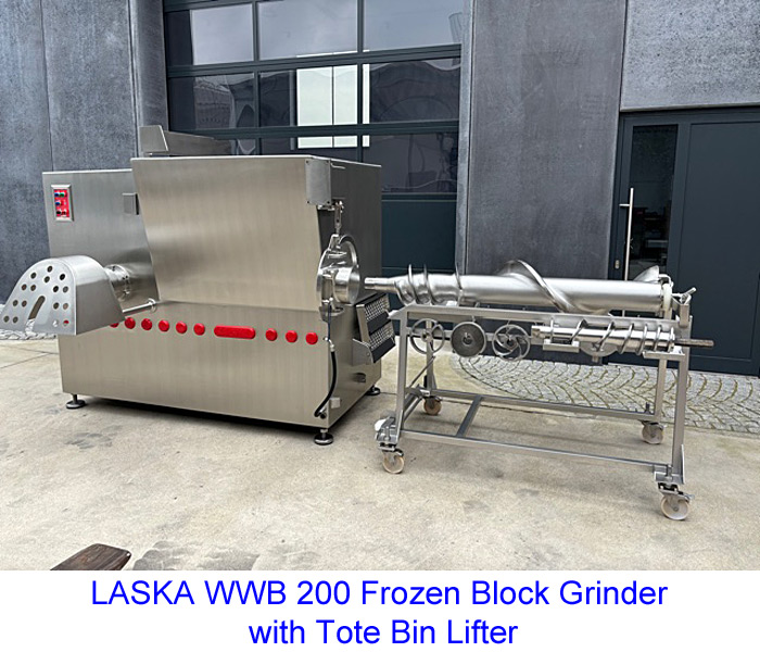 LASKA WWB 200 Frozen Block Grinder with Tote Bin Lifter