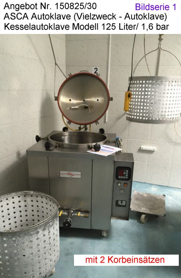 2 Stück Autoclave ASCA 125 Liter