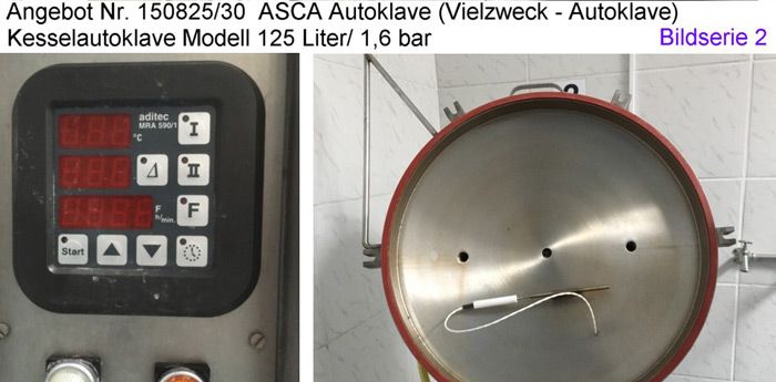 2 Stück Autoclave ASCA 125 Liter