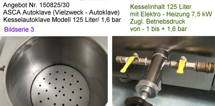2 Stück Autoclave ASCA 125 Liter