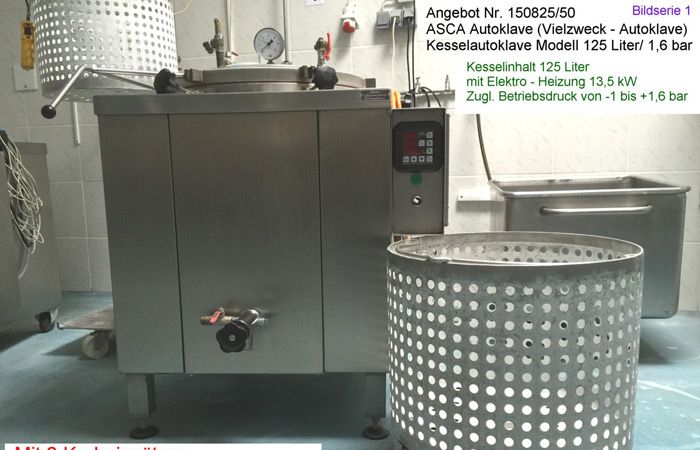 2 Stück Autoclave ASCA 125 Liter