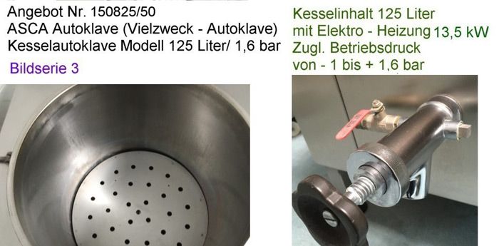 2 Stück Autoclave ASCA 125 Liter