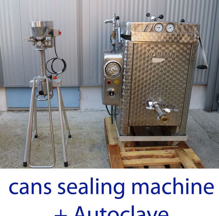 Dosenverschließmaschine / can sealer + Korimat KA 120L Autoclave