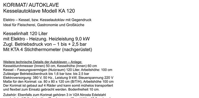 Dosenverschließmaschine / can sealer + Korimat KA 120L Autoclave