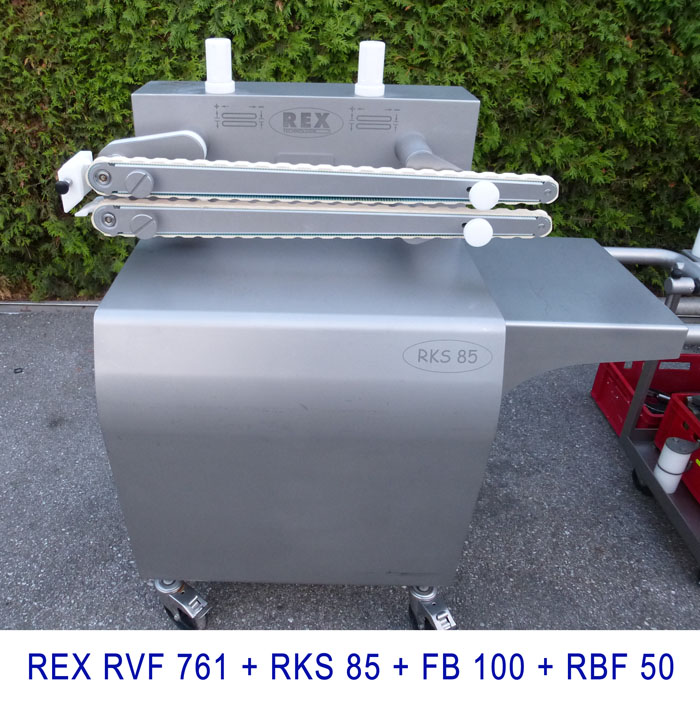 REX RVF 761 vacuum Filler with Grinder and Burgerformer, RKS 85
