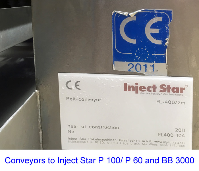 Conveyors to Inject Star P 100/ P 60 and BB 3000