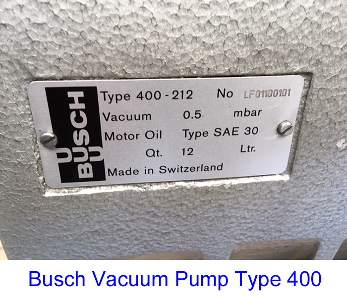 Busch Vacuum Pump Type 400