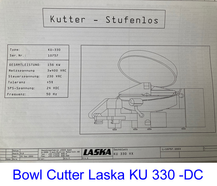 Bowl Cutter Laska KU 330 - DC