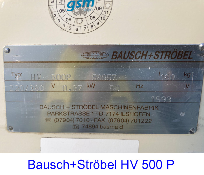 Bausch+Ströbel HV 500 P Pneumatic Capsolut Pharma 