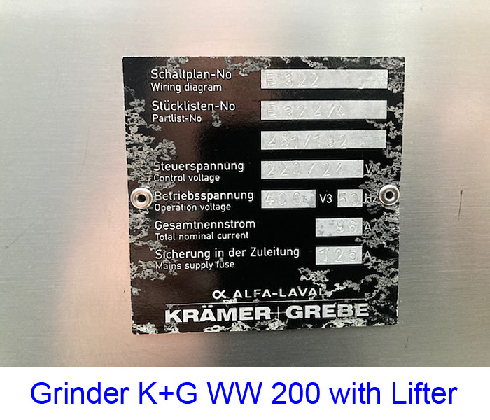 Grinder K+G WW 200 with Lifter