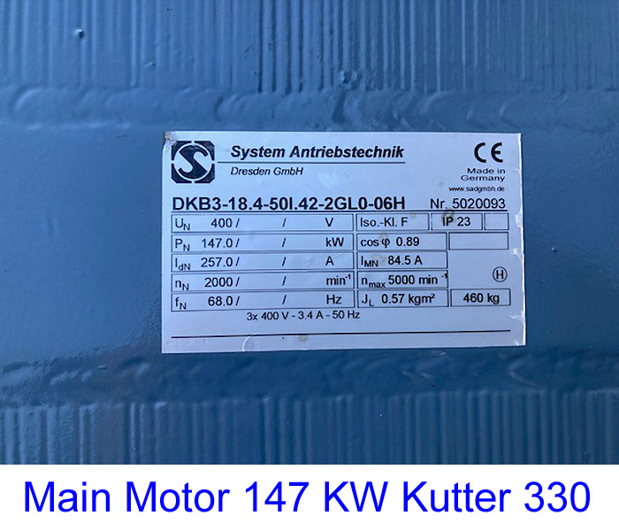 Main Motor 147 KW Kutter 330