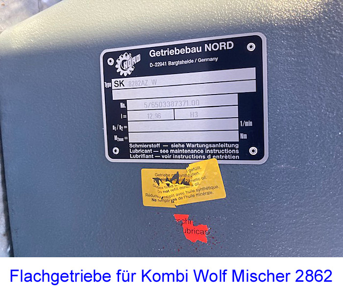 Flachgetriebe für Kombi Wolf Mischer 2862
