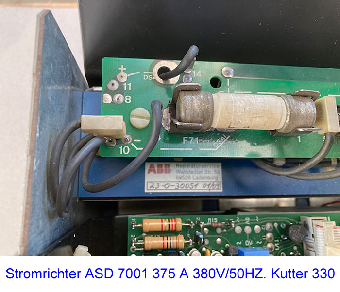 Stromrichter ASD 7001 375 A 380V/50HZ. Kutter 330